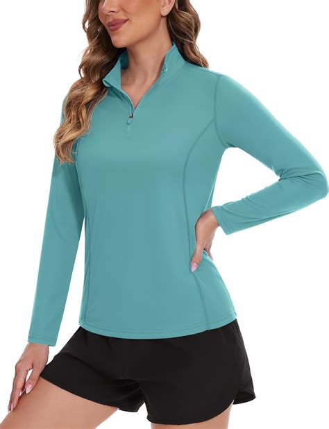 TACVASEN Women's UV Protection Shirts Quarter Zip Pullover Womens UPF ...