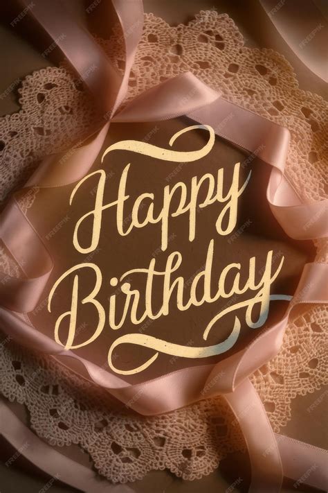 Premium Photo | Elegant Happy Birthday Card With Pink Ribbon