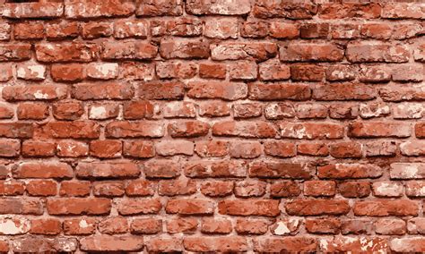 Old brick wall texture vector background. closeup brick wall surface ...