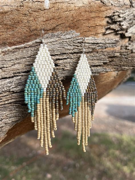 Handmade Seed Bead Fringe Earrings | Handmade earrings beaded, Boho ...