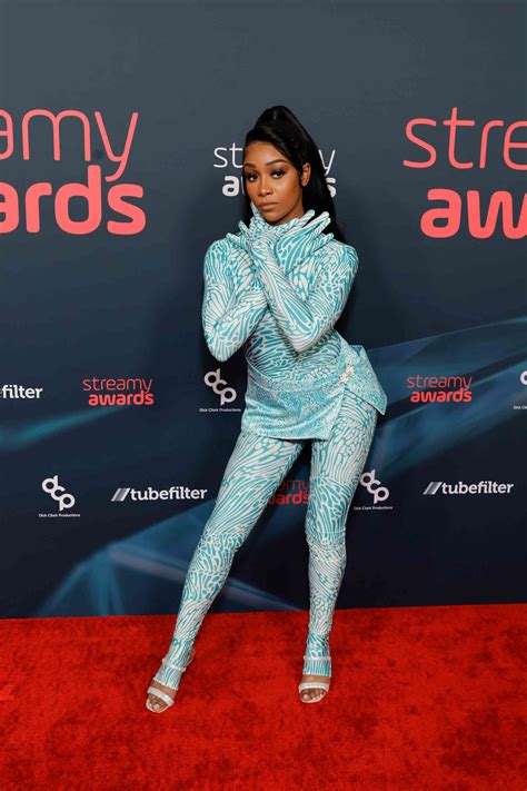 Pinkydoll Wears Icy Blue Catsuit at 2023 Streamy Awards | Photos