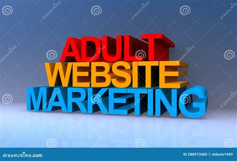 Adult Website Marketing on Blue Stock Illustration - Illustration of ...