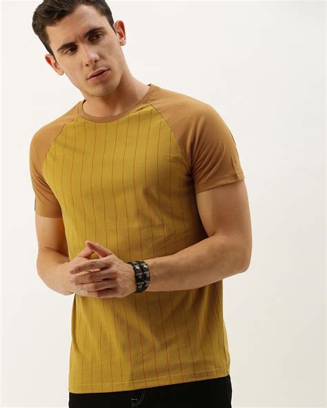 Buy Men's Yellow Striped T-shirt for Men Yellow Online at Bewakoof