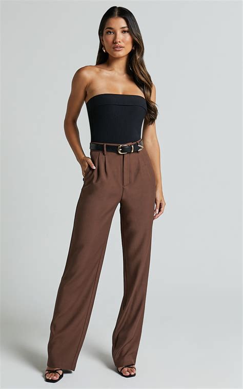 Lorcan Pants - High Waisted Tailored Pants in Chocolate in 2024 | Brown ...