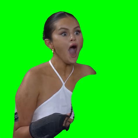 Selena Gomez Shocked Face Reaction meme (Green Screen) | CreatorSet