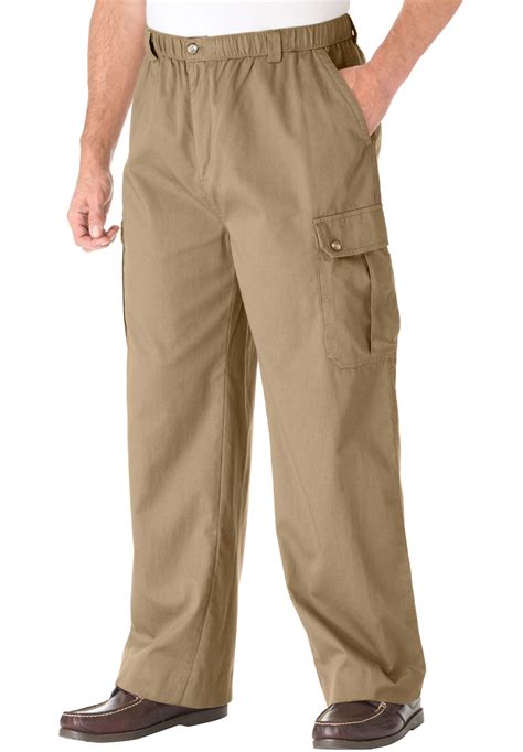 Kingsize Men's Big & Tall Knockarounds Full-Elastic Waist Cargo Pants ...
