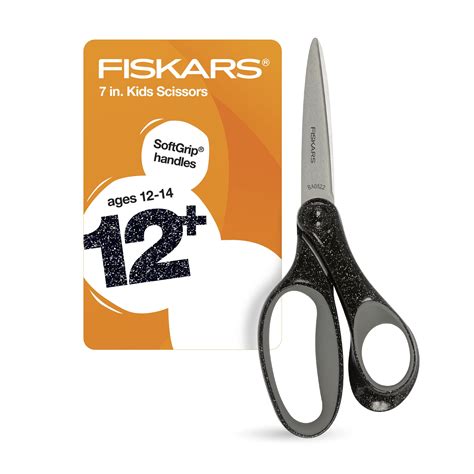 Fiskars 7-inch Student Scissor Ages 12-14, Black Glitter, 1 Count ...