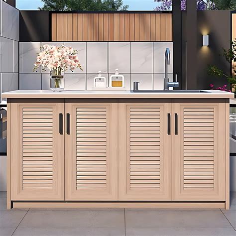 Amazon.com: High QLO Outdoor Laundry Utility Sink Cabinet with Natural ...
