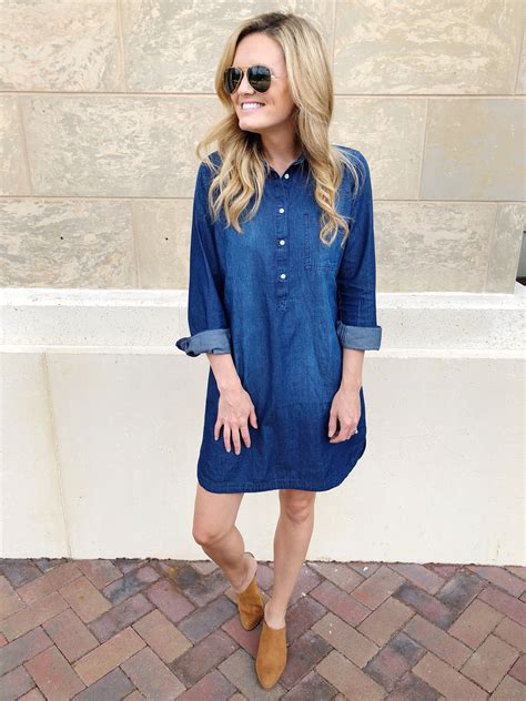 Transitional Chambray Shirt Dress – 3 Ways! | Chambray shirt dress ...