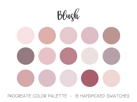 Blush Palette Procreate Color Palette Pink Cream Mauve | Etsy | Color ...