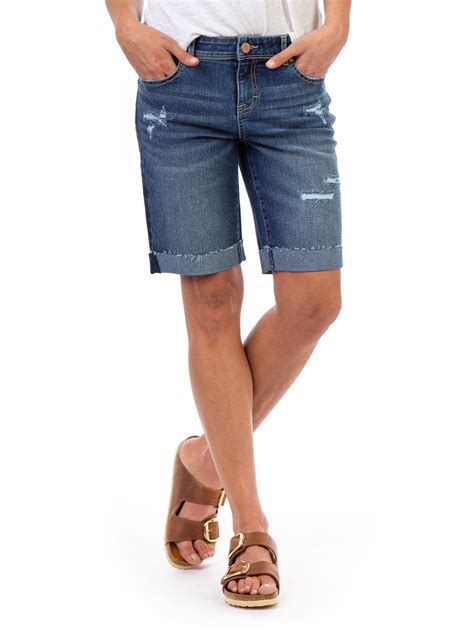 Jordache Women's Relaxed Bermuda Denim Shorts, Sizes 2-22 - Walmart.com