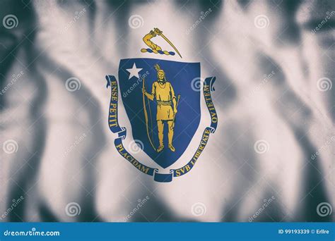 Massachusetts State flag stock illustration. Illustration of design ...