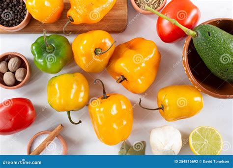 Top Down Manzano Chili Pepper Stock Photo - Image of lifestyle, latin ...