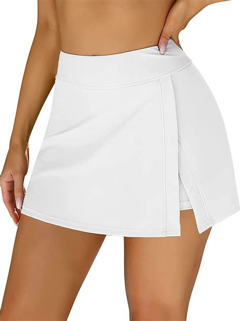 Charmo Women Swim Skirts Tummy Control Split Swimsuit Skirt Built in ...