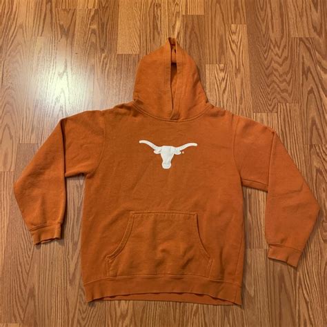 Vintage University of Texas hoodie in burnt orange.... - Depop