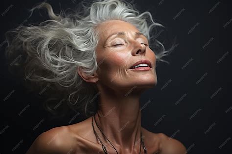 Sex and senior people femininity concept Naked elderly beautiful ...