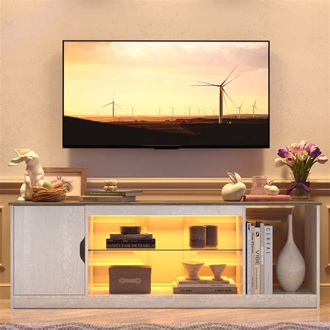 Bestier Meuble TV à DEL de 58 Pouces pour Jeux PS5, Centre de Divertissement pour Téléviseur de ...
