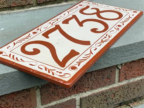 Large 5 Inch House Numbers Ceramic, Custom Hand Painted Address Tiles ...
