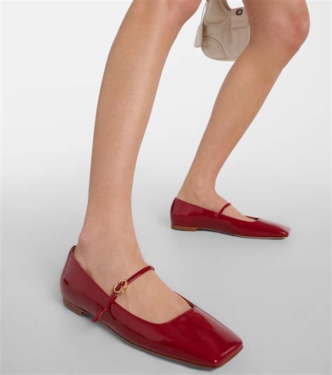 Christina patent leather Mary Jane flats in red - Gianvito Rossi ...