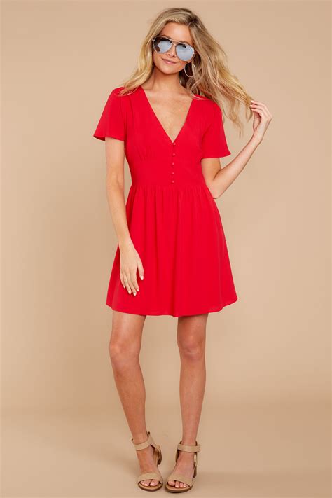 Flirty Red Dress - Short Red Dress- Dress - $46 - Red Dress Boutique ...