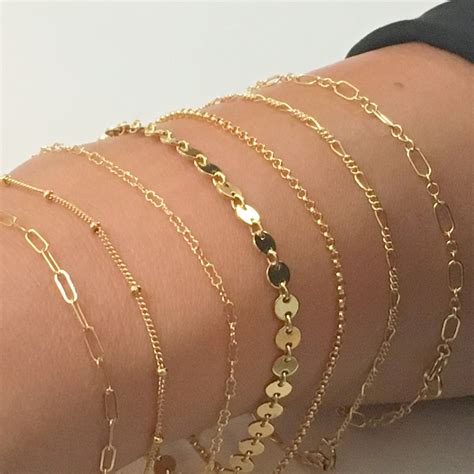 Dainty Chain Bracelet Gold Filled Bracelet Layering Bracelet Delicate ...