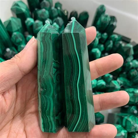 Malachite points natural gemstone self standing high quality crystal ...