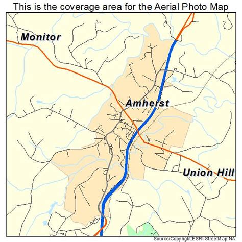 Aerial Photography Map of Amherst, VA Virginia