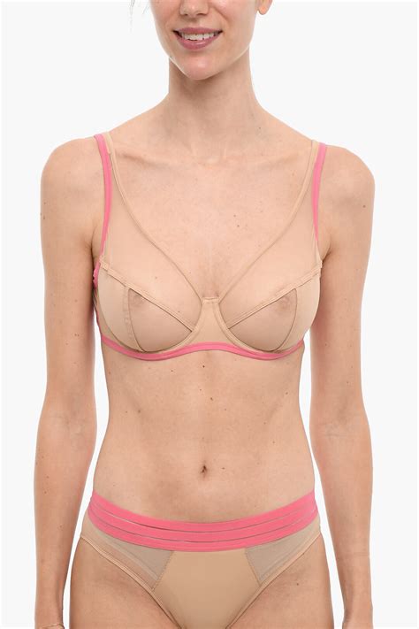Maison Lejaby Underwire See-Through Bra with Contrasting Edges women ...