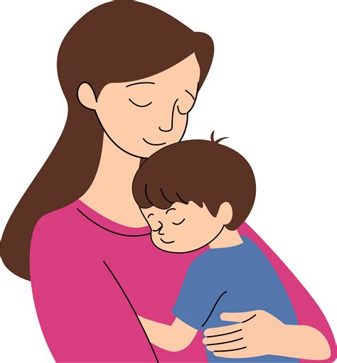 mother holding child. illustration of mother with her little son ...