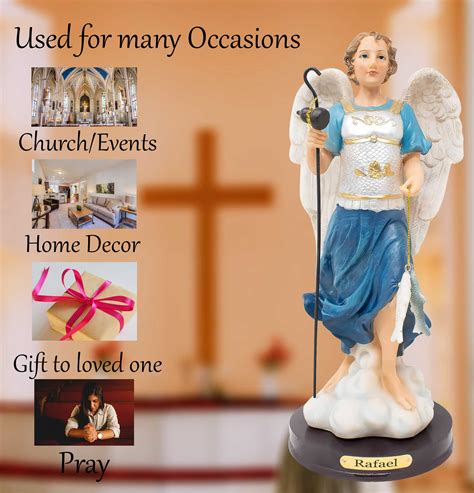 Saint Raphael Resin Statue - Arcángel San Rafael Catholic Figurine ...