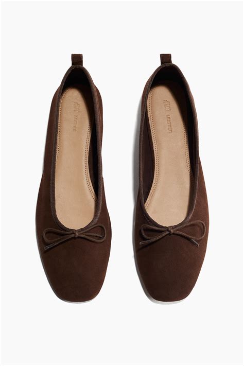 Women's Dark brown Leather Ballet Flats | H&M CA
