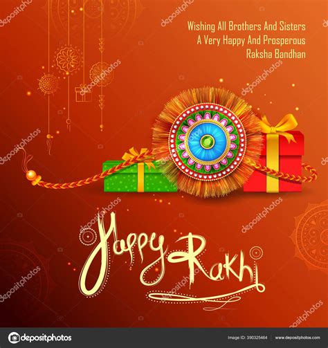 Greeting card and template banner with decorative Rakhi for Raksha ...