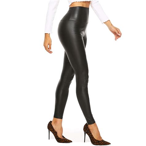 Buy Women's Faux Leather Leggings Wet Look Sexy High Waisted PU Leather ...