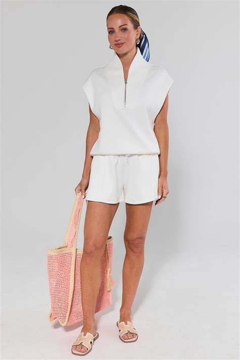 Lexi White Sweat Shorts | Avara