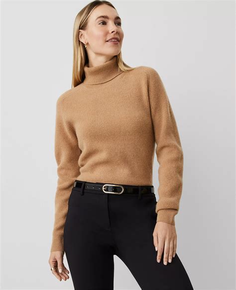 Cashmere Ribbed Turtleneck Sweater