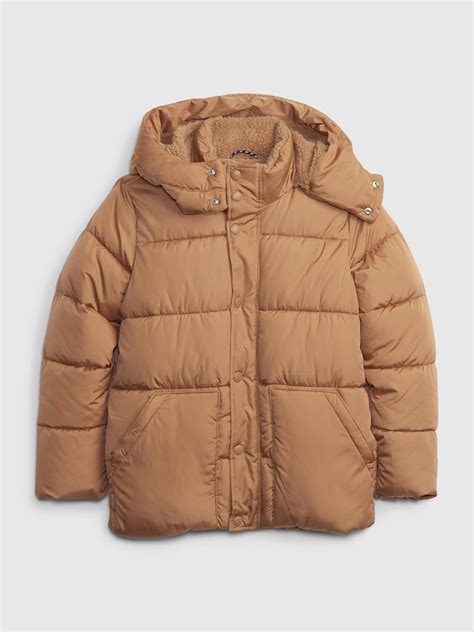 Kids Sherpa-Lined Puffer Jacket | Gap