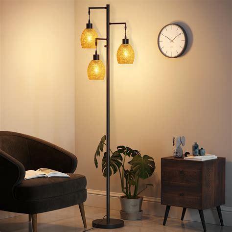 SUNMORY Dimmable Floor Lamp, Industrial Farmhouse Floor Lamp for Living ...