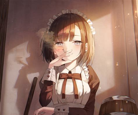 Download Anime Girl Smoking Wallpaper | Wallpapers.com