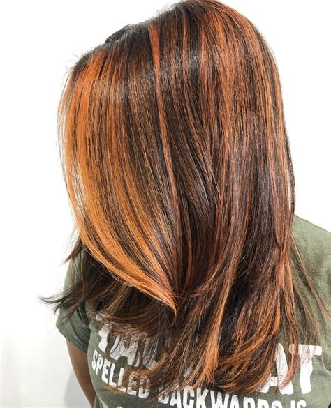 Pin on ʜᴀɪʀ | Dark hair with highlights, Ginger hair color, Orange hair dye