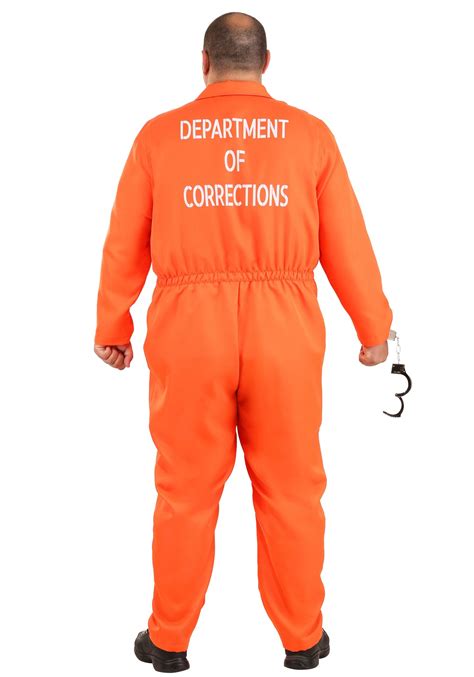 Men's Plus Size Orange Prison Jumpsuit