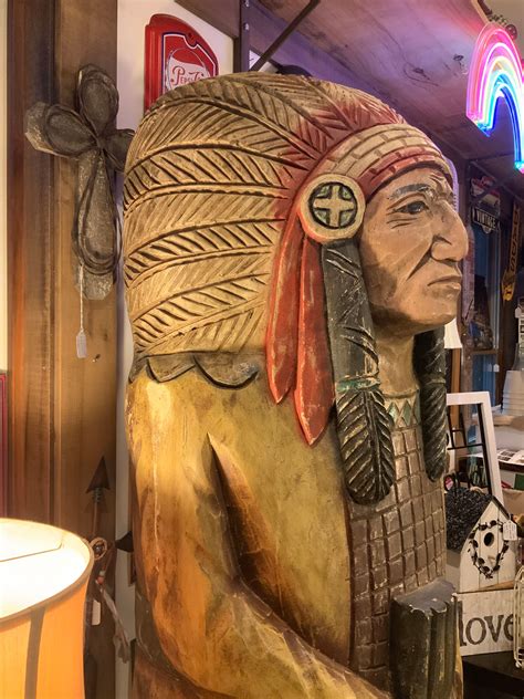 Vintage Original Cigar Store Indian 7 Ft One Piece Wooden - Etsy