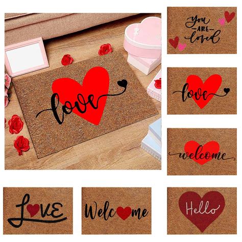 Bouanq Valentine's Day Carpet Love Living Room Bedroom Doormat Holiday ...