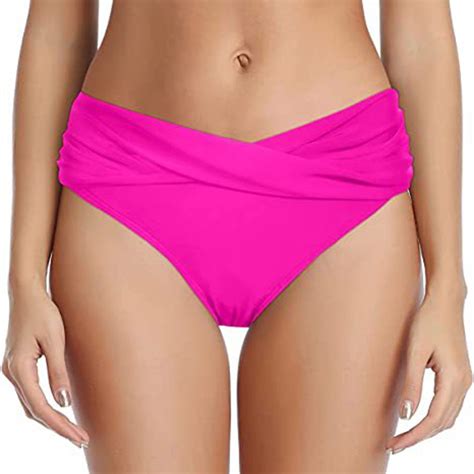 WREESH Womens Bikini Bottoms Cheeky Swimsuit Bathing Suit Bottoms ...