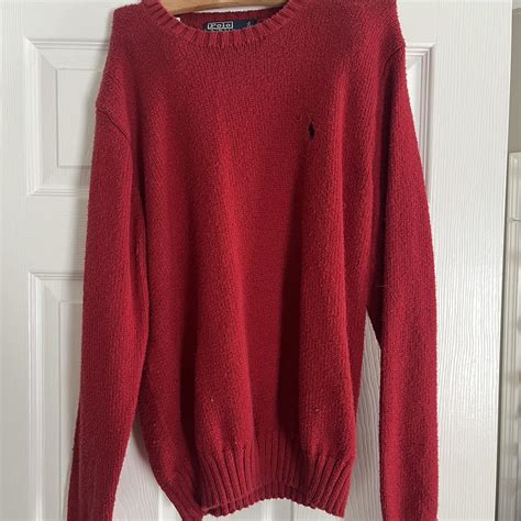 Red Polo sweater - Depop