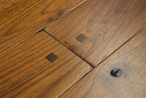 Wide Plank Walnut Flooring with Flush Pegs, Soft Edges, Smoke Accents ...