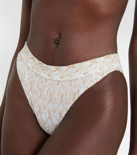 Missoni Mare Lamé plunge mid-rise bikini Missoni Mare