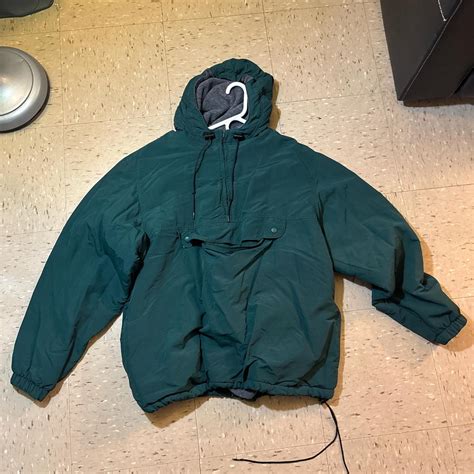 Vintage dark green J Crew quarter zip up heavyweight... | Depop