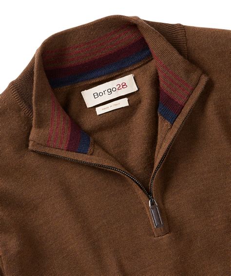 Merino Wool Quarter-Zip Sweater - Borgo28