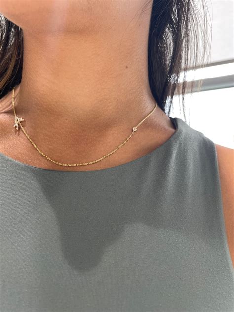 Diamond Cursive Initial Necklace with Diamond Bezel | Isaac Mayer