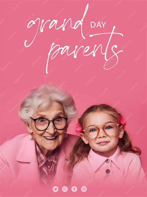 Premium PSD | PSD Editable Happy Grandparent Day with Grandmother and ...